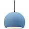 Radiance 10"W Sky Blue Frame Matte Black Globe Black Cord LED Pendant