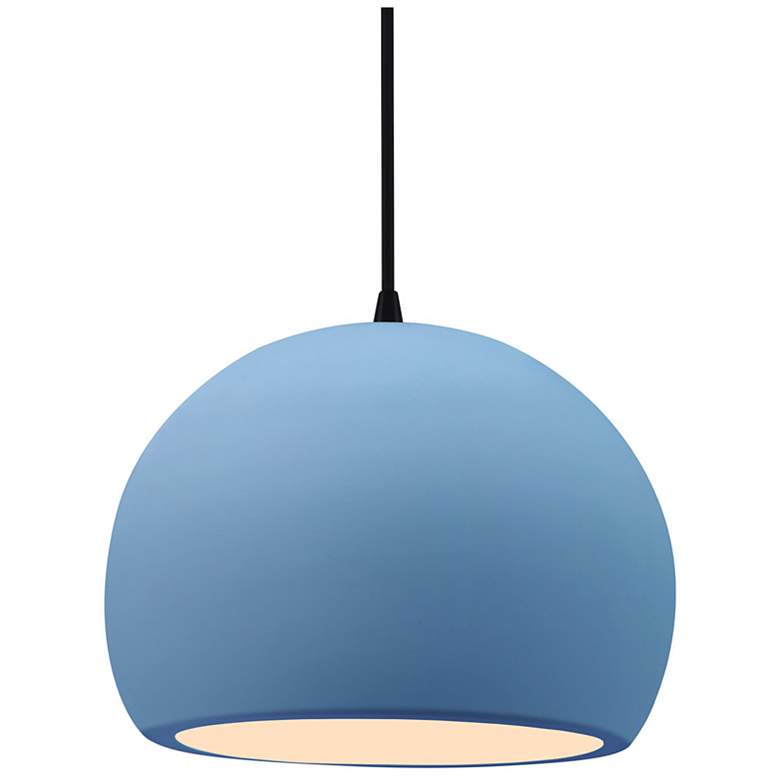Image 1 Radiance 10"W Sky Blue Frame Matte Black Medium Globe Black Cord Penda