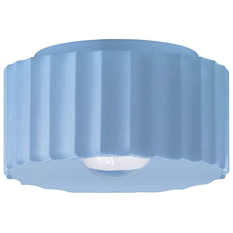Image 1 Radiance 10"W Sky Blue Medium Gear Outdoor Flush.Mount