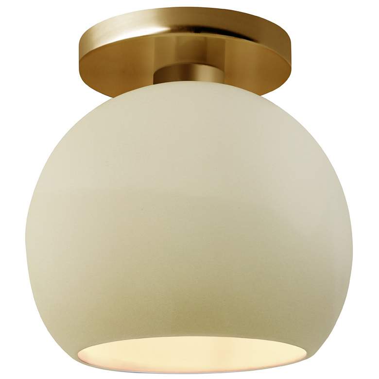 Image 1 Radiance 10"W Vanilla Gloss Frame Brushed Brass Medium Globe LED Semi.