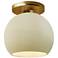 Radiance 10"W Vanilla Gloss Frame Brushed Brass Medium Globe Semi.Flus