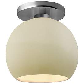 Image1 of Radiance 10"W Vanilla Gloss Frame Brushed Nickel Globe LED Semi.Flush