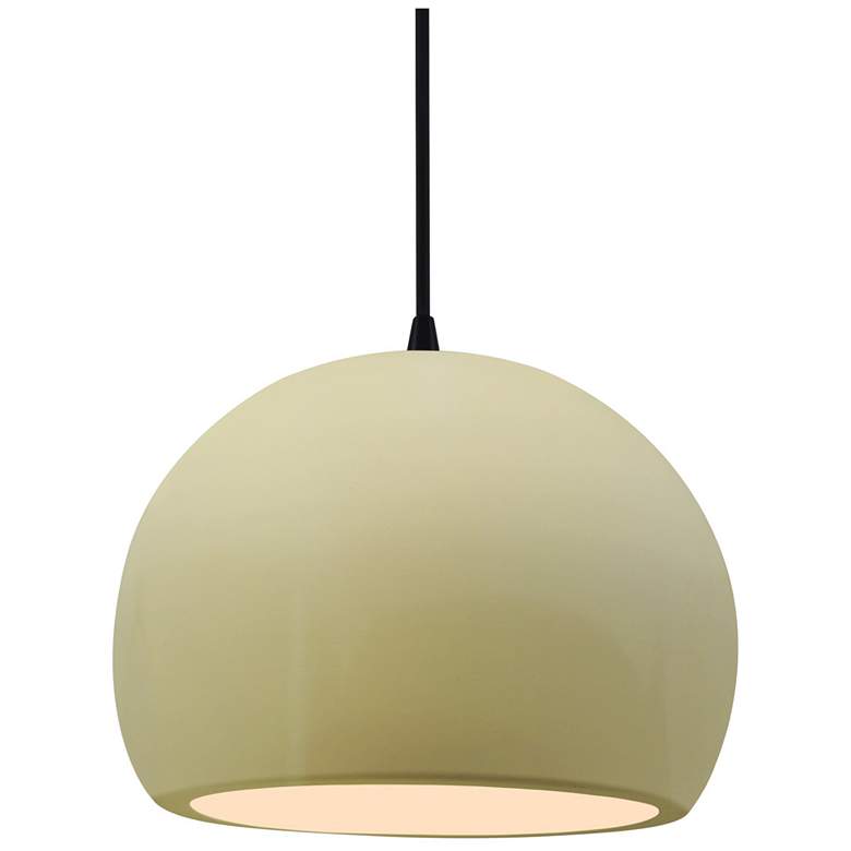 Image 1 Radiance 10"W Vanilla Gloss Frame Matte Black Globe Black Cord Pendant