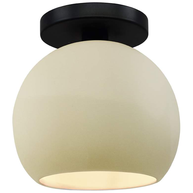 Image 1 Radiance 10"W Vanilla Gloss Frame Matte Black Metal Medium Globe Semi.