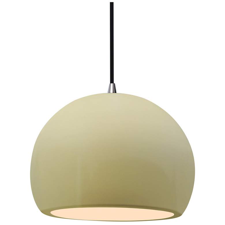 Image 1 Radiance 10"W Vanilla Gloss Frame Nickel Globe Black Cord LED Pendant