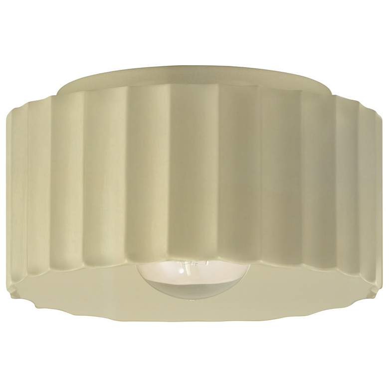 Image 1 Radiance 10"W Vanilla Gloss Medium Gear Outdoor Flush.Mount
