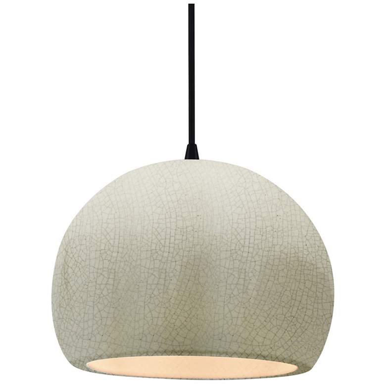 Image 1 Radiance 10"W White Crackle Frame Matte Black Globe Black Cord Pendant