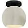 Radiance 10"W White Crackle Frame Matte Black Medium Globe LED Semi.Fl