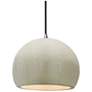1_Radiance 10"W White Crackle Frame Nickel Globe Black Cord LED Pendant