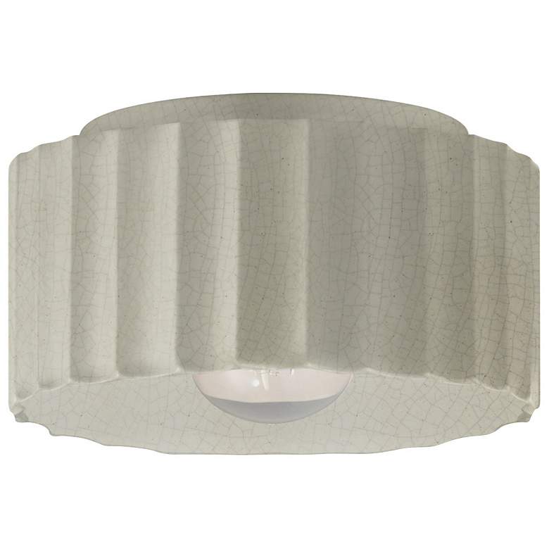 Image 1 Radiance 10"W White Crackle Medium Gear Outdoor Flush.Mount