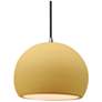 1_Radiance 10"W Yellow Frame Brushed Nickel Globe Black Cord LED Pendant