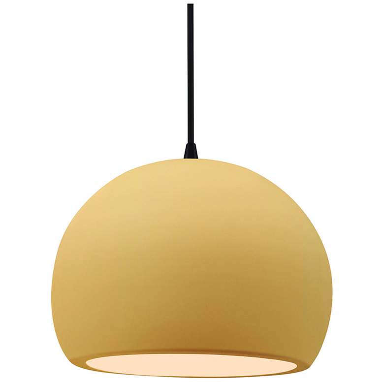 Image 1 Radiance 10"W Yellow Frame Matte Black Medium Globe Black Cord LED Pen