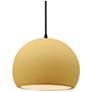 1_Radiance 10"W Yellow Frame Matte Black Medium Globe Black Cord LED Pen