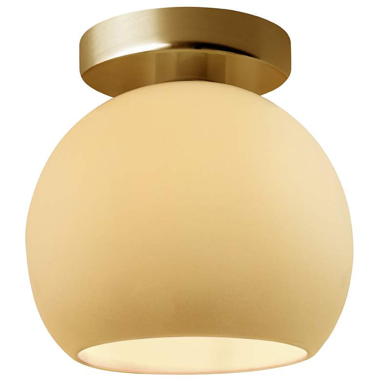 Image 1 Radiance 10"W Yellow Frame Matte Black Metal Medium Globe LED Semi.Flu