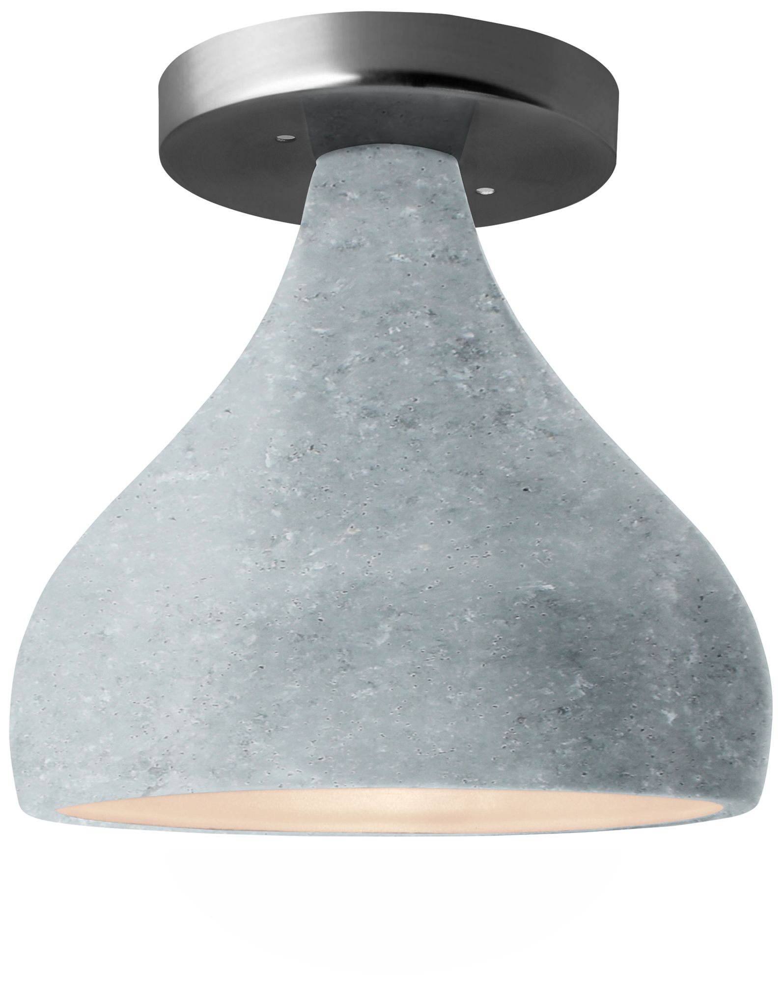 Radiance 11.5" Medium Droplet Nickel Semi.Flush w/Concrete S Made to O