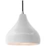 1_Radiance 11.5"W Bisque Frame Brushed Nickel Droplet Black Cord Pendant