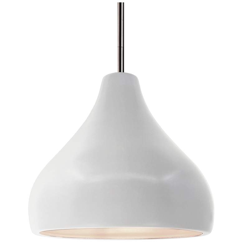Image 1 Radiance 11.5"W Bisque Frame Nickel Droplet Rigid Stem Kit LED Pendant