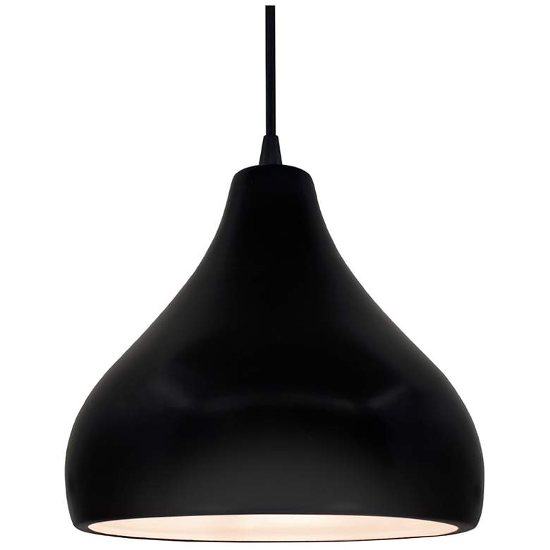 Image 1 Radiance 11.5"W Carbon Frame Matte Black Droplet Black Cord LED Pendan