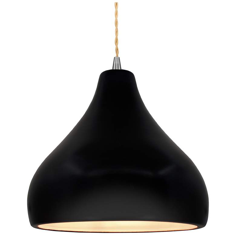 Image 1 Radiance 11.5"W Carbon Frame Nickel Droplet Beige Twisted LED Pendant
