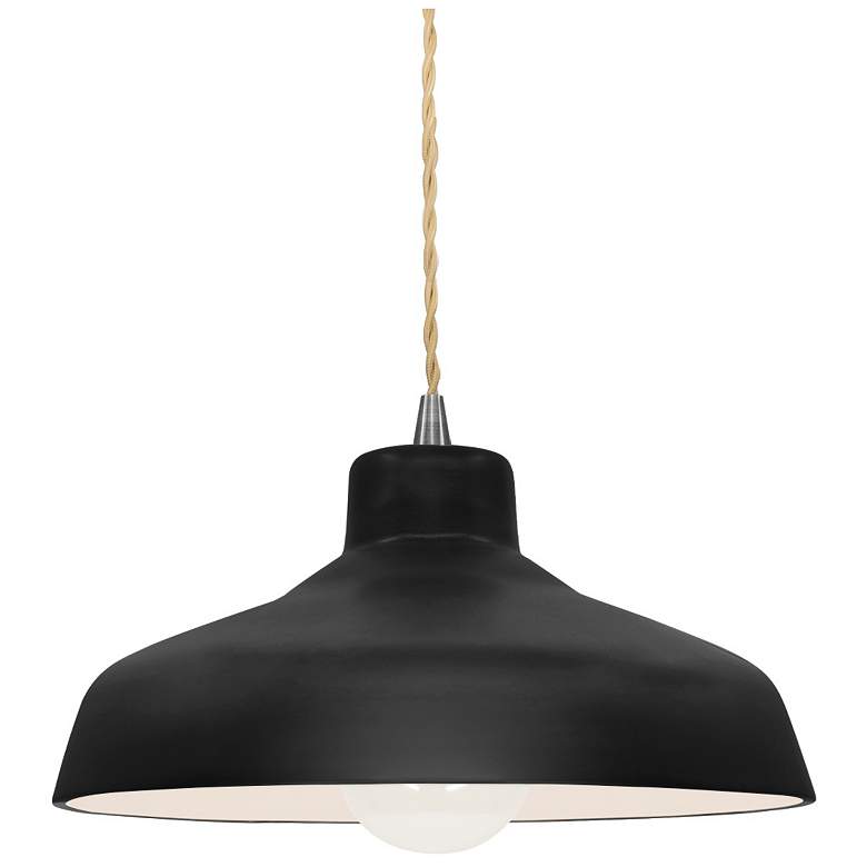 Image 1 Radiance 11.5"W Carbon Frame Nickel Small Loft Beige Twisted LED Penda