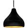 Radiance 11.5"W Carbon/Gold Frame Brushed Nickel Droplet Black Cord Pe
