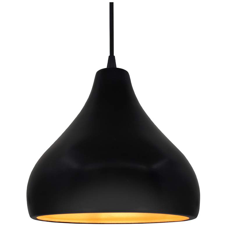 Image 1 Radiance 11.5"W Carbon/Gold Frame Matte Black Droplet Black Cord Penda
