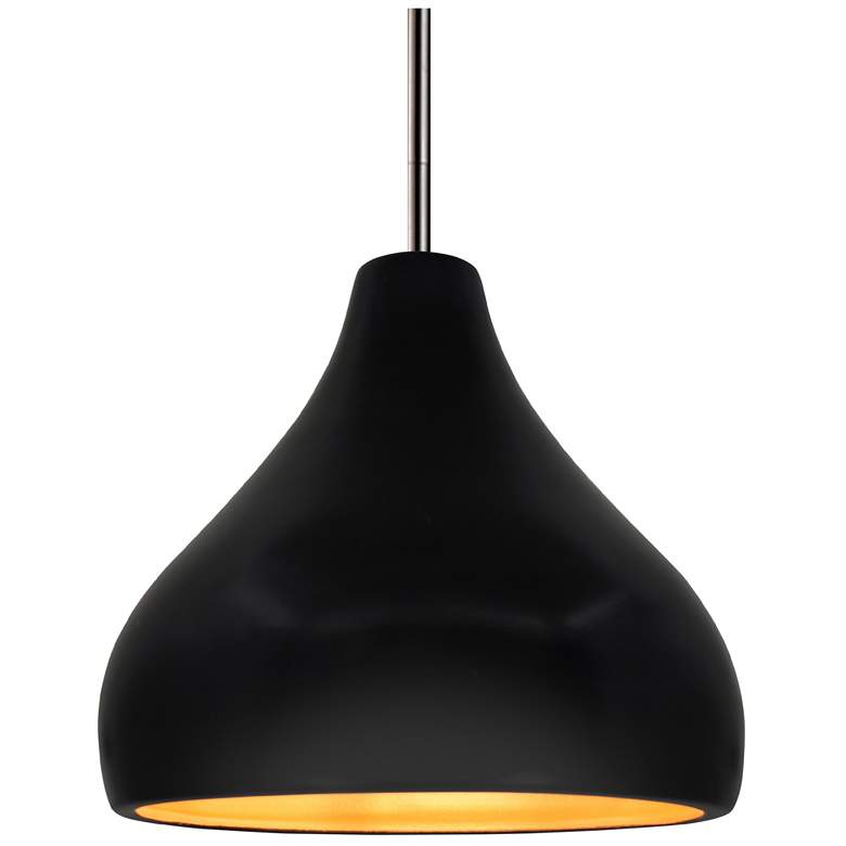 Image 1 Radiance 11.5"W Carbon/Gold Frame Nickel Droplet Rigid Stem Kit LED Pe