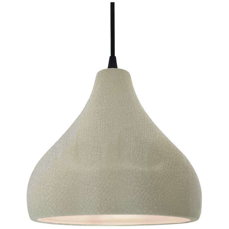 Image 1 Radiance 11.5"W Celadon Frame Matte Black Droplet Black Cord LED Penda