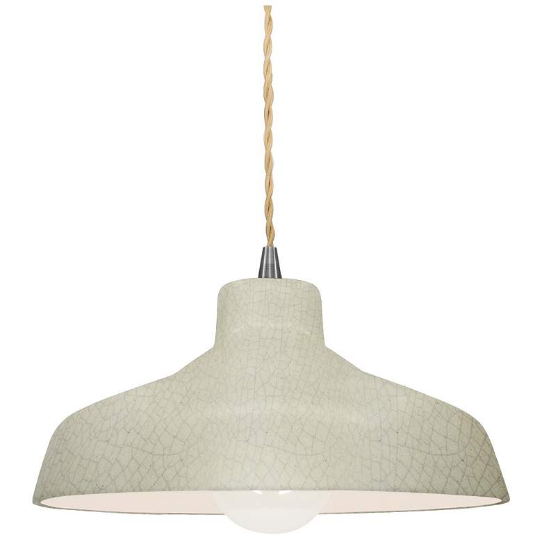 Image 1 Radiance 11.5"W Celadon Frame Nickel Small Loft Beige Twisted LED Pend