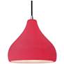 1_Radiance 11.5"W Cerise Frame Brushed Nickel Droplet Black Cord Pendant