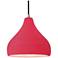 Radiance 11.5"W Cerise Frame Brushed Nickel Droplet Black Cord Pendant