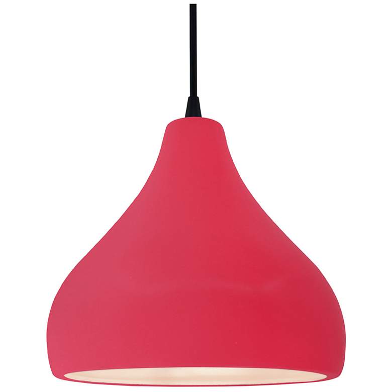Image 1 Radiance 11.5"W Cerise Frame Matte Black Droplet Black Cord LED Pendan