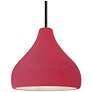 Radiance 11.5"W Cerise Frame Matte Black Droplet Rigid Stem Kit Pendan