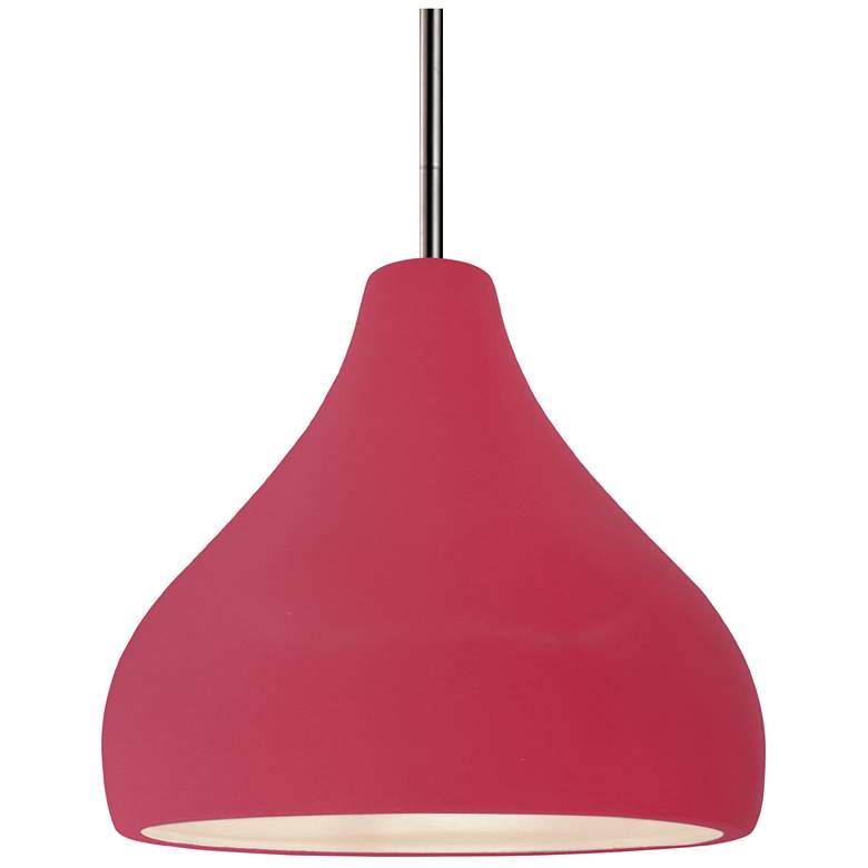 Image 1 Radiance 11.5"W Cerise Frame Nickel Droplet Rigid Stem Kit LED Pendant