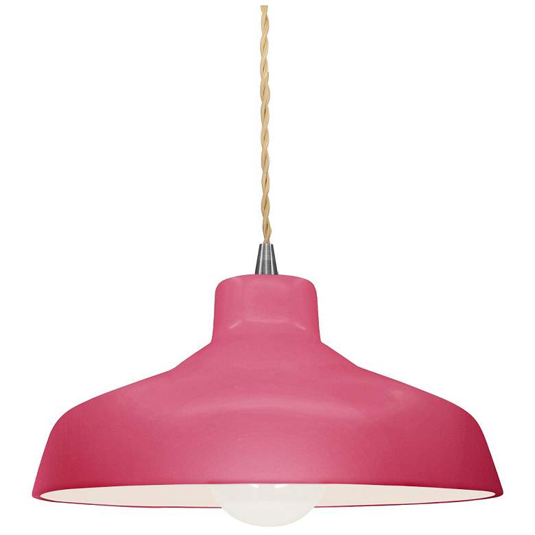 Image 1 Radiance 11.5"W Cerise Frame Nickel Small Loft Beige Twisted LED Penda