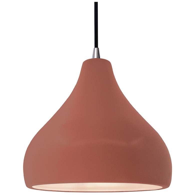 Image 1 Radiance 11.5"W Clay Frame Brushed Nickel Droplet Black Cord LED Penda