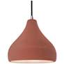 1_Radiance 11.5"W Clay Frame Brushed Nickel Droplet Black Cord LED Penda
