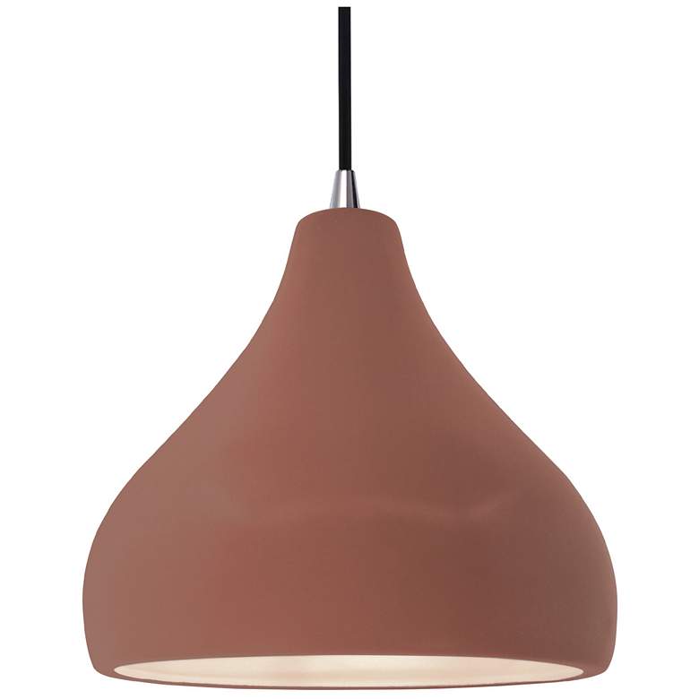 Image 1 Radiance 11.5"W Clay Frame Brushed Nickel Medium Droplet Black Cord Pe