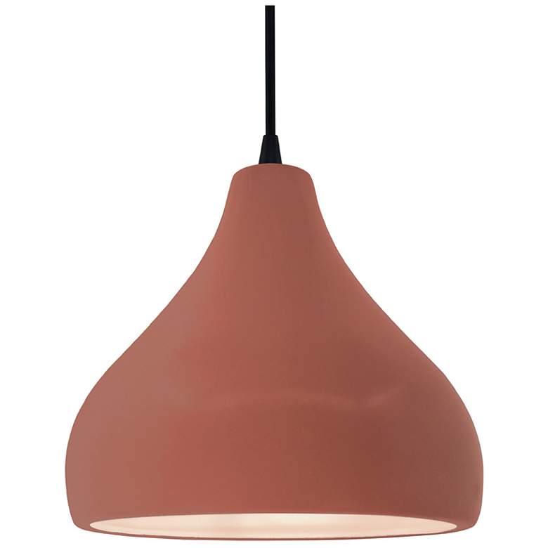 Image 1 Radiance 11.5"W Clay Frame Matte Black Droplet Black Cord LED Pendant
