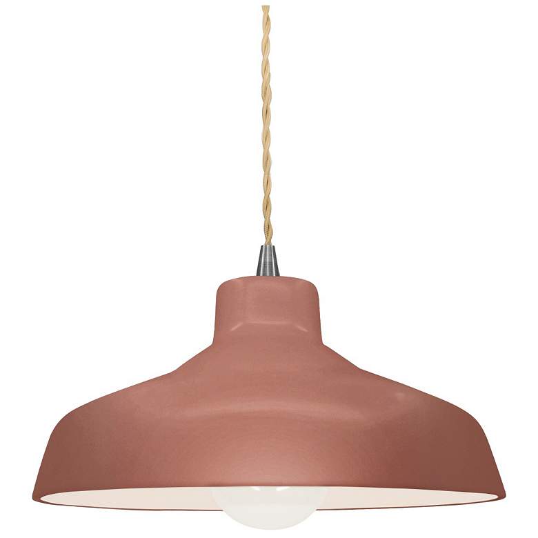 Image 1 Radiance 11.5"W Clay Frame Nickel Small Loft Beige Twisted LED Pendant