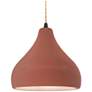 1_Radiance 11.5"W Droplet Black Beige Cord Pendant w/ Canyon Clay Shade