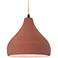 Radiance 11.5"W Droplet Black Beige Cord Pendant w/ Canyon Clay Shade