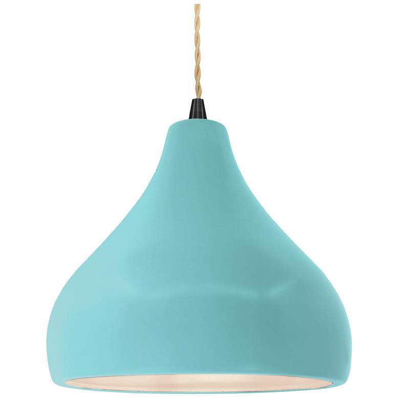 Image 1 Radiance 11.5"W Droplet Black Beige Cord Pendant w/ Reflecting Pool Sh