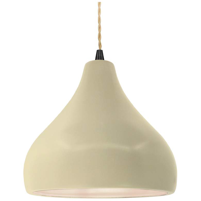 Image 1 Radiance 11.5"W Droplet Black Beige Cord Pendant w/ Vanilla Gloss Shad