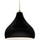 Radiance 11.5"W Droplet Brass Beige Cord Pendant w/ Carbon Black Shade