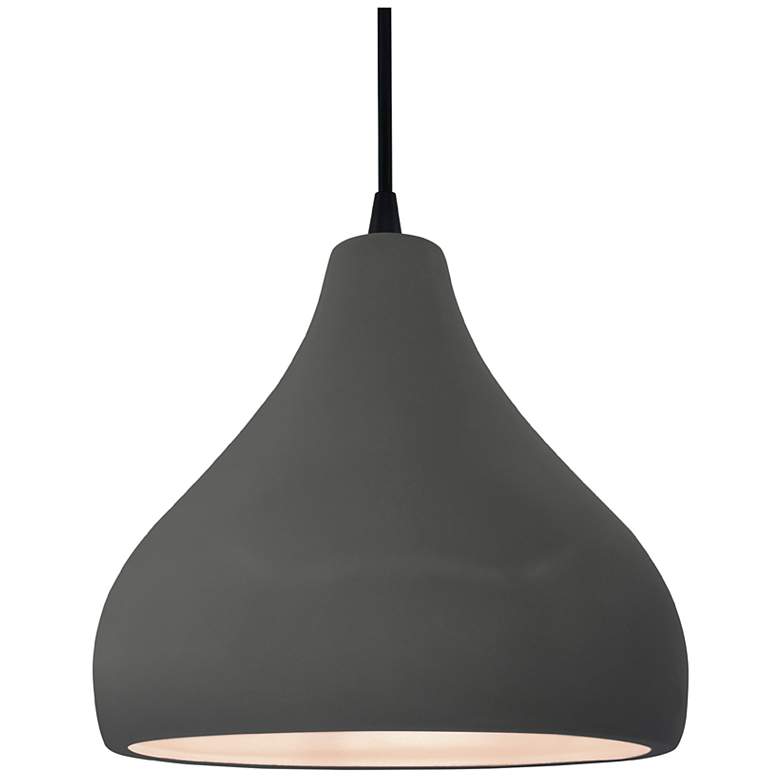 Image 1 Radiance 11.5"W Gloss Grey Frame Matte Black Droplet Black Cord LED Pe