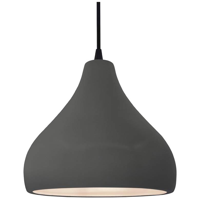 Image 1 Radiance 11.5"W Gloss Grey Frame Matte Black Droplet Black Cord Pendan