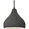 Radiance 11.5"W Gloss Grey Frame Matte Black Droplet Black Cord Pendan