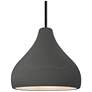 Radiance 11.5"W Gloss Grey Frame Matte Black Droplet Rigid Stem Kit Pe