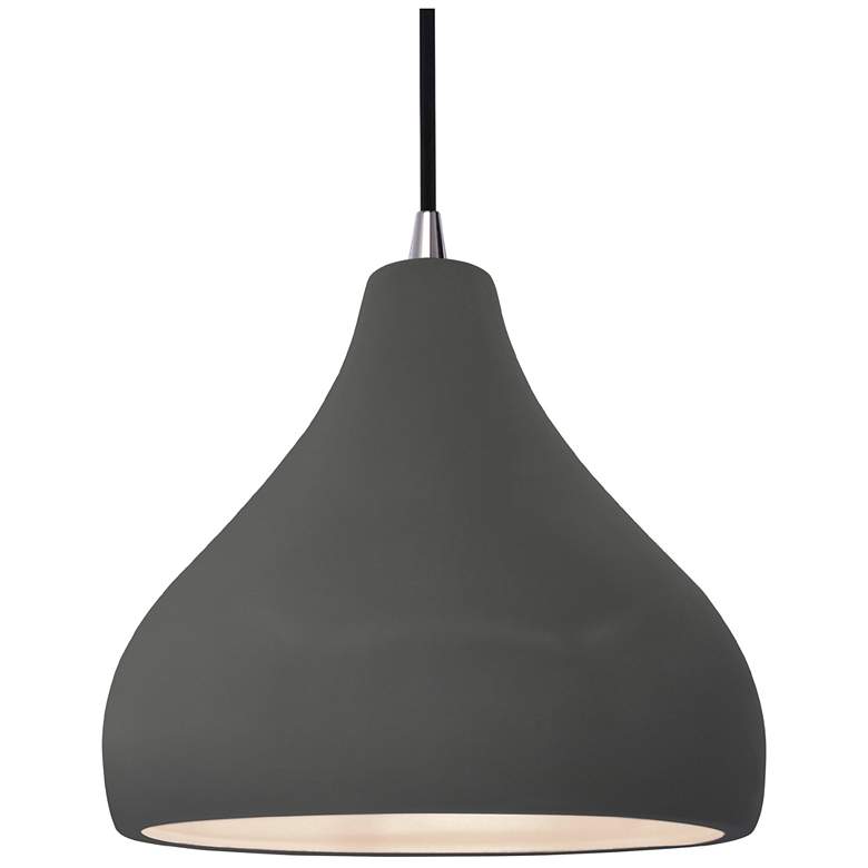 Image 1 Radiance 11.5"W Grey Frame Nickel Droplet Black Cord LED Pendant